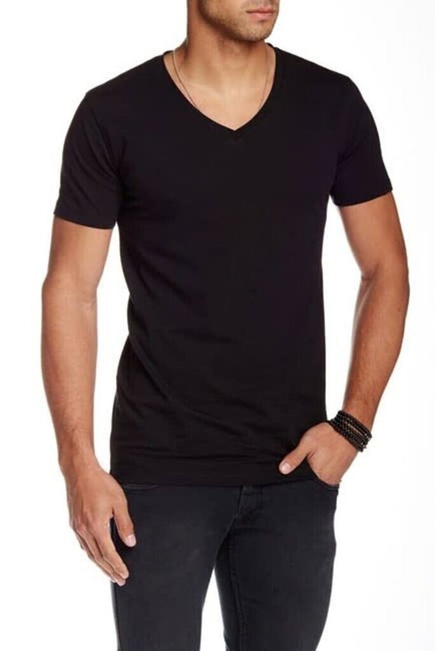Lindbergh White Men’s V-neck black tshirt size xl (B3)